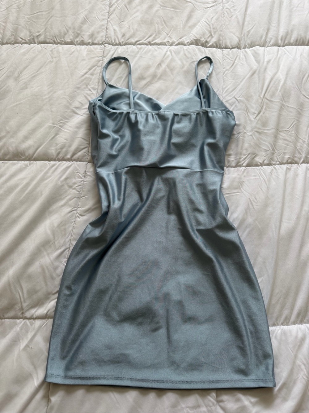 Windsor Satin Cowl Neck Mini Dress - Light Blue - Picture 6 of 6